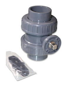 Ball valve  63id x 63id PVC NP16 w/flange plate ISO